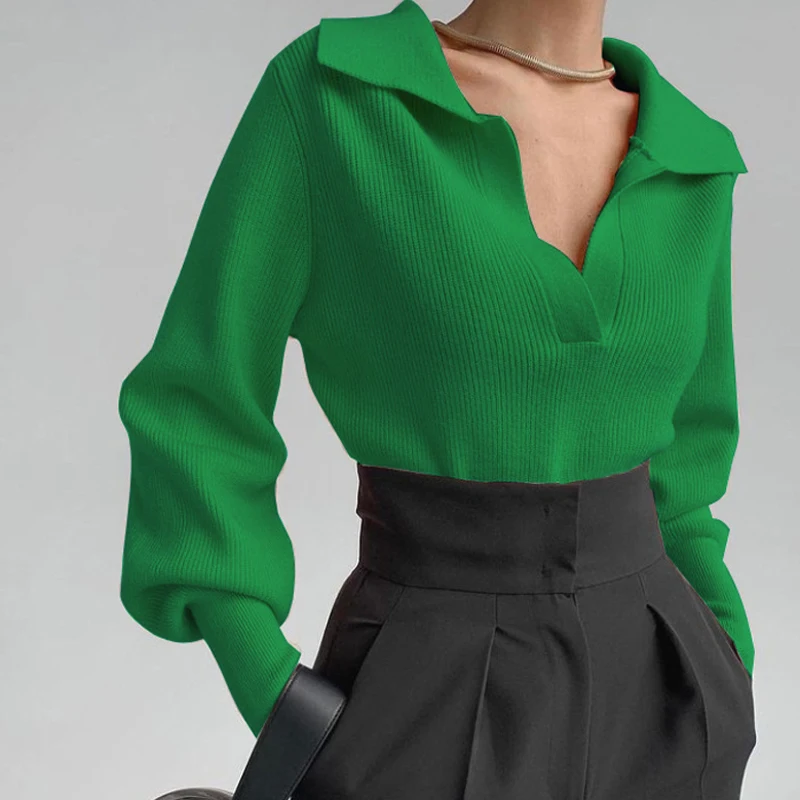 

Women Autumn Winter Tops Basic Polo Neck Women Sweaters Office Lady Pullover Knitted Sweater Jumper Soft Warm Pull Top 220146