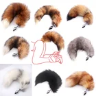 Анальная пробка с натуральным лисьим хвостом, секс-игры для взрослых, анальная пробка для женщин, анальная секс-игрушка для пар, оптовая продажа