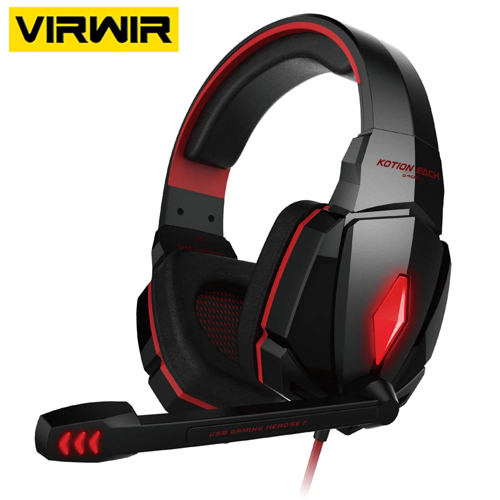 

Gaming Headsets Gamer Headphone 9D HiFi Surround Stereo 3.5mm Wired Earphones USB Mic LED Light PS4 XBOX PC Laptop Game Headset