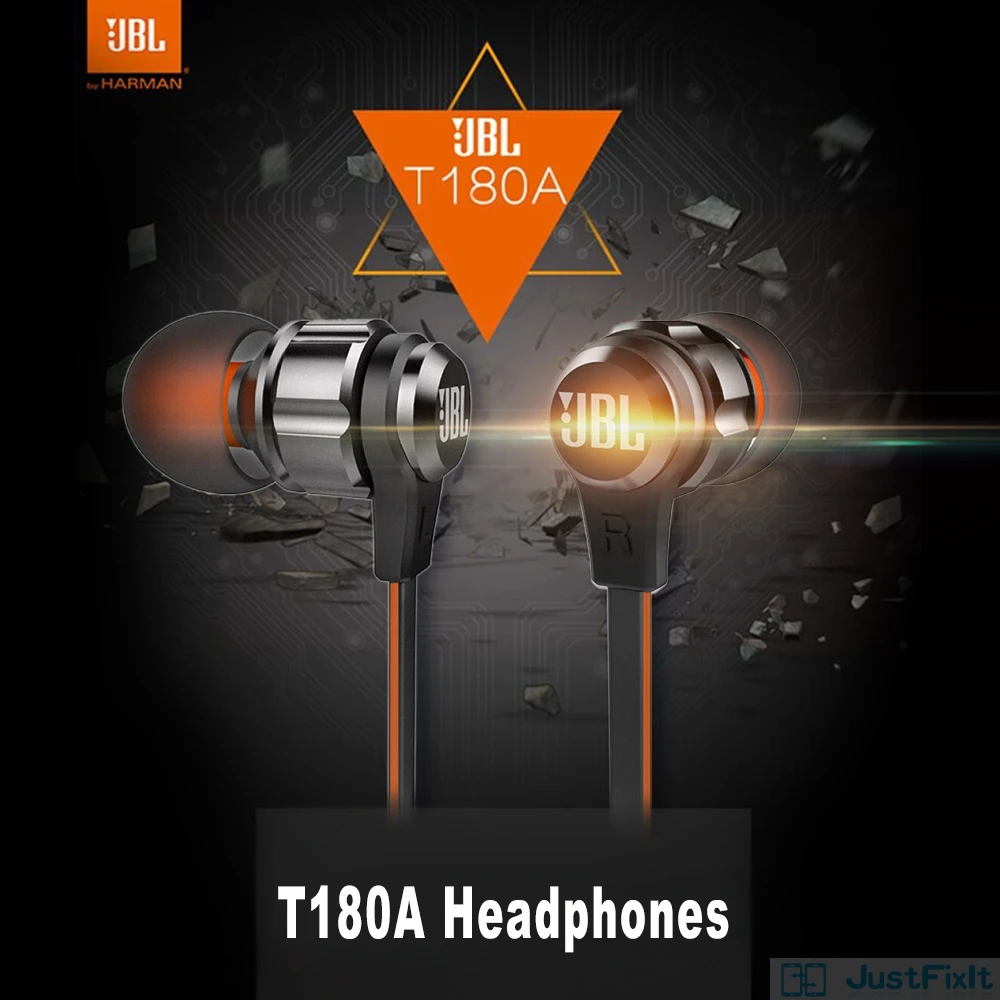 JBL T180A стерео наушники в ухо для бега спортивные звонки с микрофоном 3 5 мм
