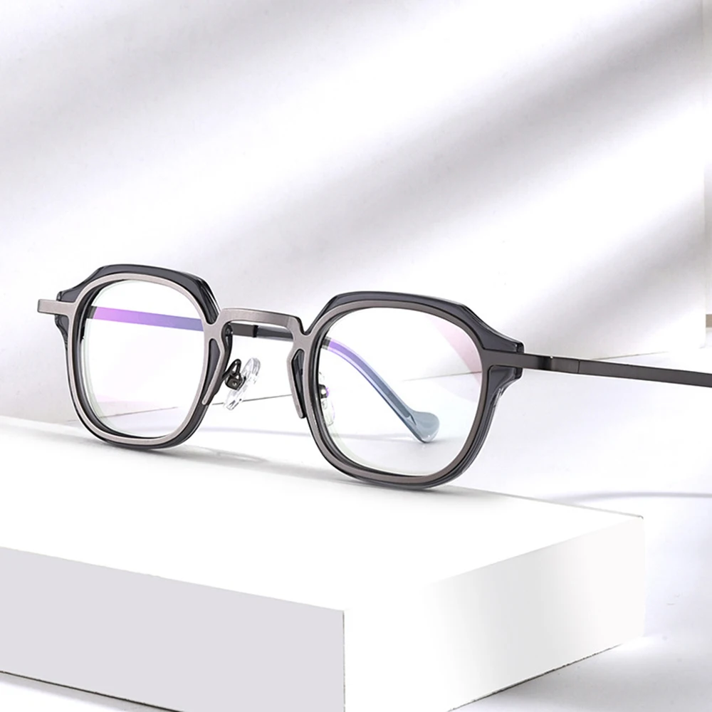 

Handmade Alloy Material Niche Glasses Frame Men Women Personality Retro Optical Frame Daily Simple Eyeglasses Frame