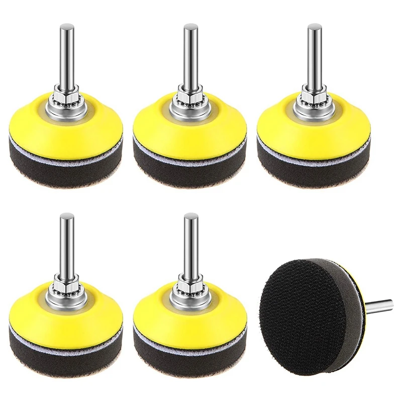 

6Pcs 2 Inch Hook and Loop Sanding Pad Sanding Disc Replacement Pad with 1/4 Inch Shank Drill and Foam Buffering Pad