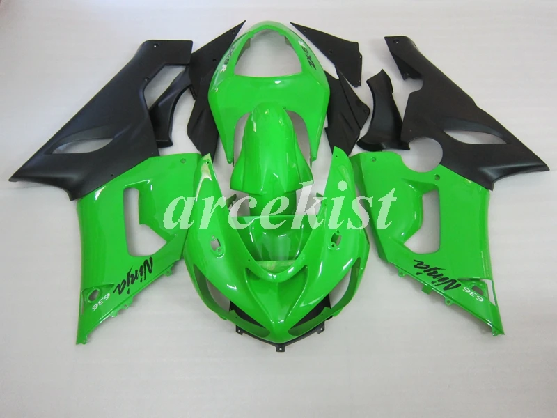 

New ABS plastic Full Fairings kit Fit for Kawasaki ZX6R 2005 2006 ZX-6R 05 06 Ninja 636 bodywork set matte black green