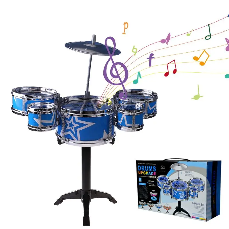 

2020 New Drop Shop. Childrens Mini Jazz Drum Set Kids Musical Educational Instrument Toy with Stick