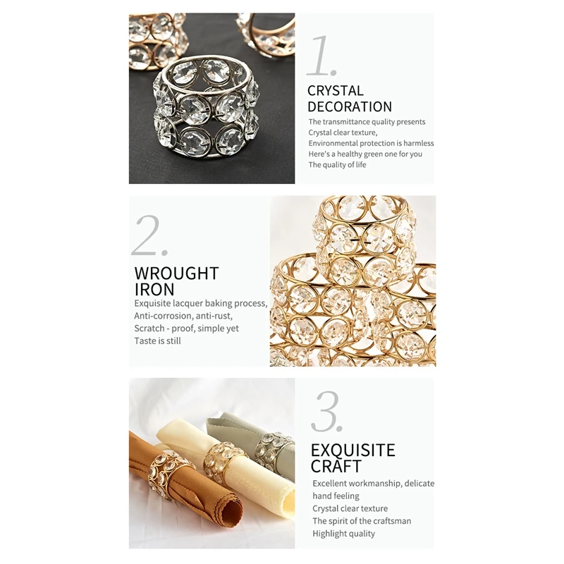 Кольцо для салфетки Кнопка кристаллическое кольцо свадьбы или торжественного