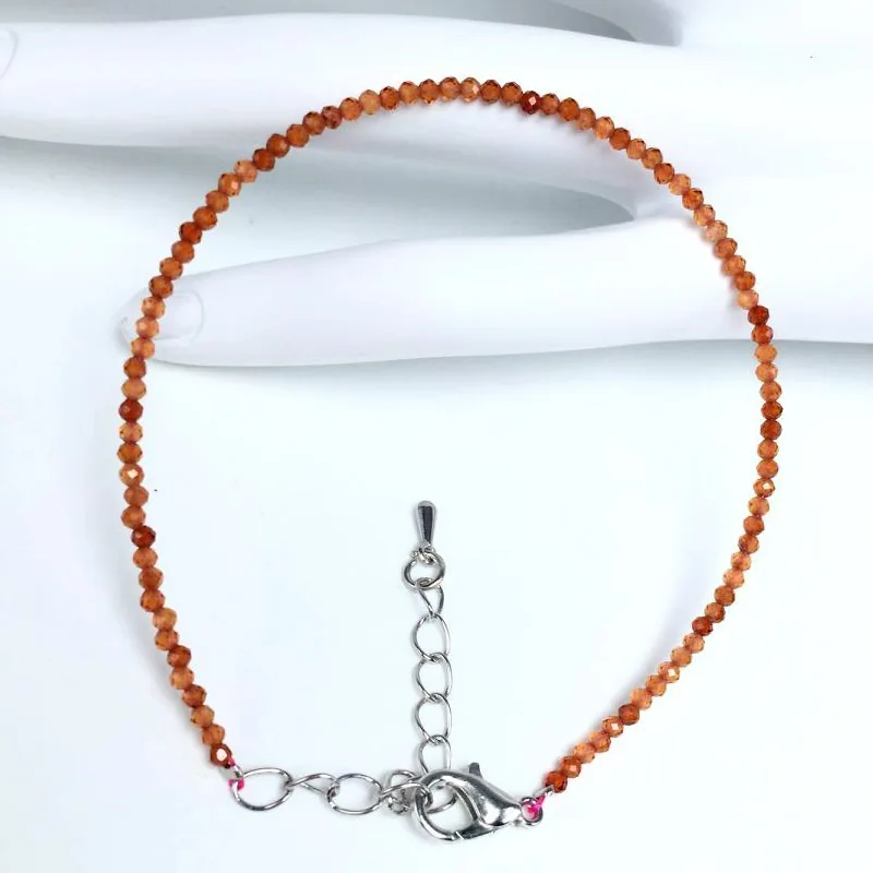 Мини-браслет из натурального камня розовый кварц аметиста 2/3/4 мм | Украшения и