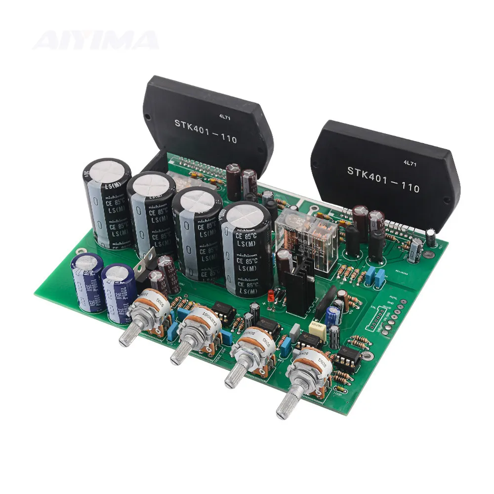 AIYIMA 2 1 каналов STK401 усилитель мощности аудиоплата 70Wx2 + 200 Вт сабвуфер