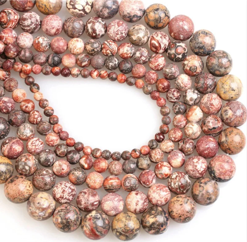 

Natural Light Leopard Round Loose Beads for Jewelry Making Necklace DIY Bracelets Accessories
