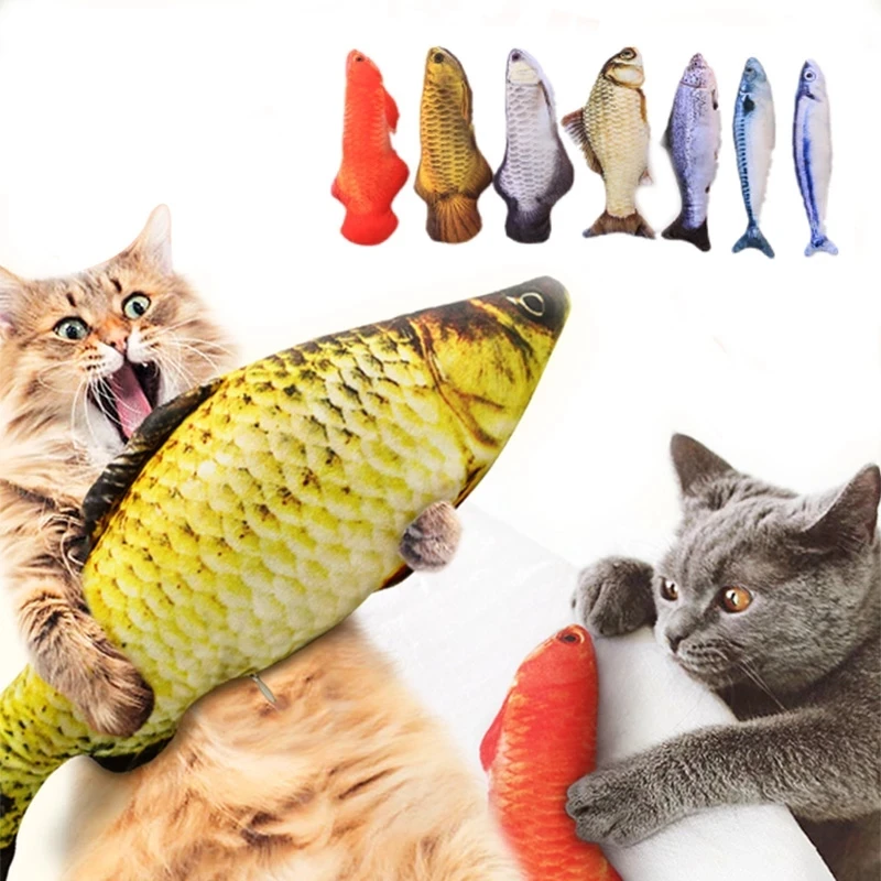 Pet Soft Plush Fish Cat Toy Accessories Interactive For Cats Catnip Toys Stuffed Pillow Doll Simulation Fish Playing Cheap Goods