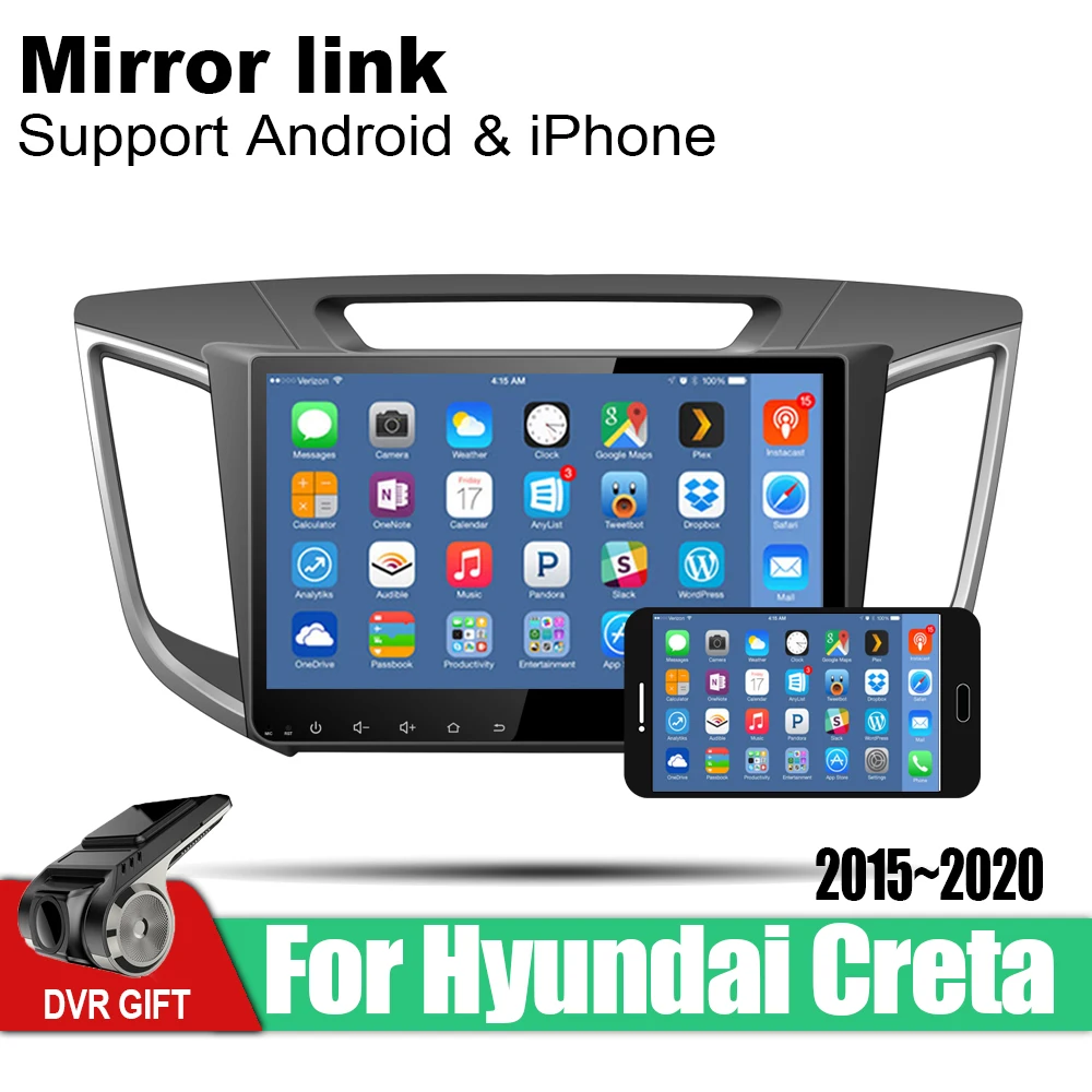 Автомобильный мультимедийный плеер ZaiXi Android с GPS для Hyundai Creta 2015 ~ 2020 автомобильная