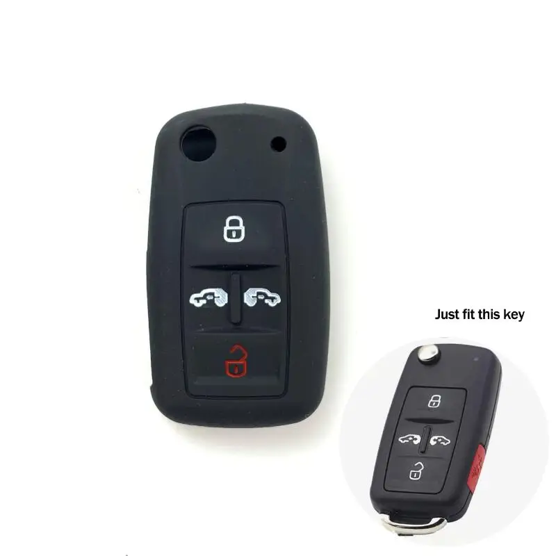 E 4key black Силиконовый чехол для ключей для Volkswagen Skoda Octavia Yeti Roomster Fabia Rapid Superb KODIAQ/Seat Leon Toledo Altea Ibiza - Название цвета: E 4key black