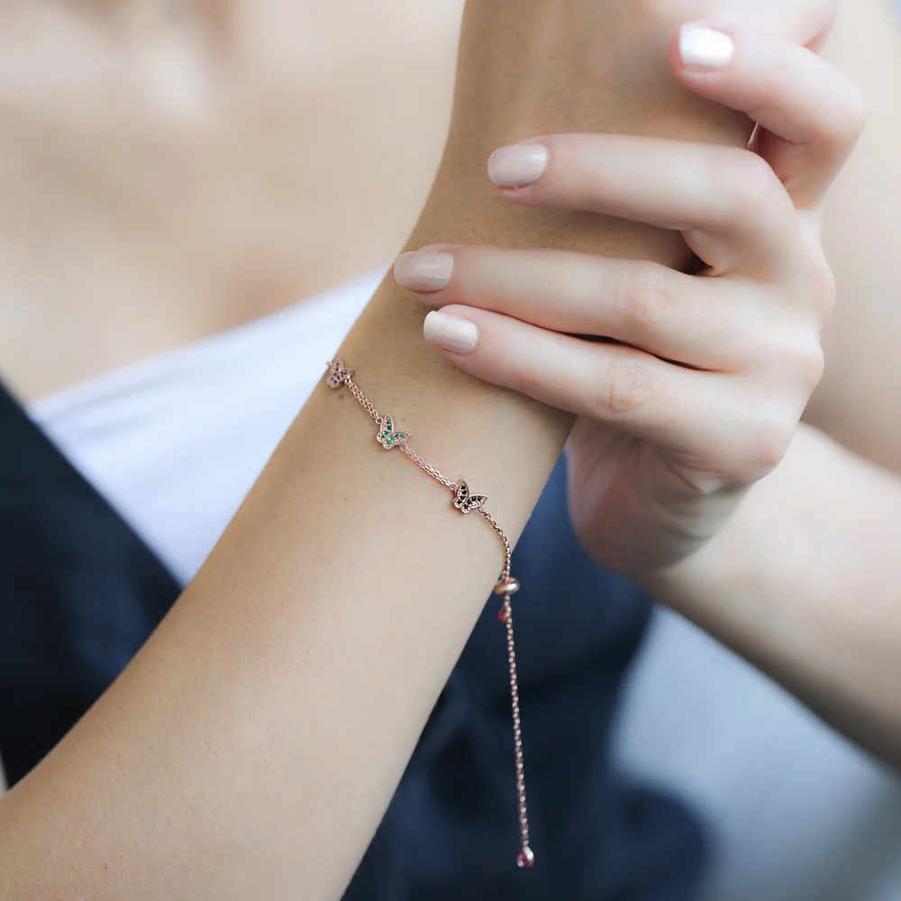 

Butterfly Tennis Bracelet Triple Butterfly 925 Sterling Silver Tennis Bracelet SPENTA Jewelry