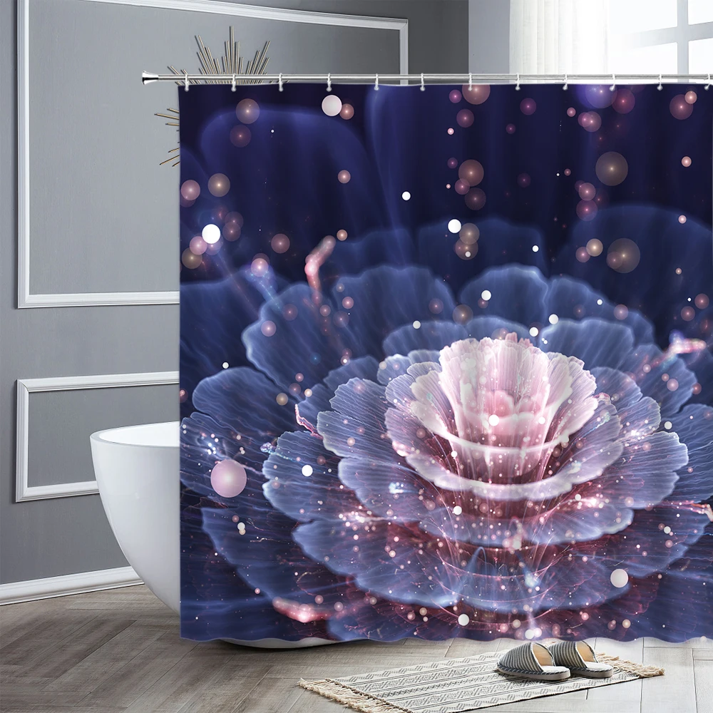 

Dream Floral Shower Curtain Set 3D Colorful Flower Creative Home Screen Waterproof Polyester Fabric Bathroom Decor Bath Curtains