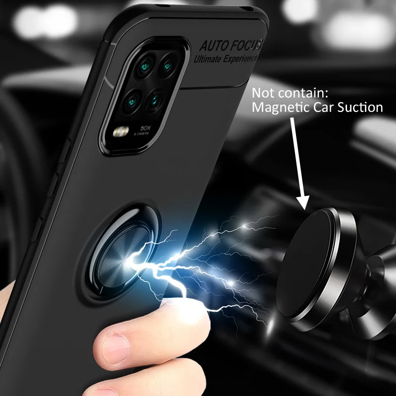 Чехол KEYSION для Xiaomi Mi 10 Lite Youth 5G силиконовая задняя крышка телефона с металлическим
