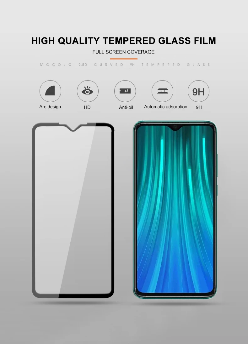Mocolo 2.5D полное покрытие стеклянная пленка для Xiaomi Redmi Note 8 PRO защита экрана полный экран для Redmi Note 8 Закаленное стекло пленка