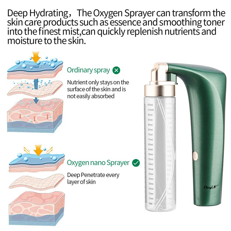 

CkeyiN Water Oxygen Injection Spray Moisturizing Beauty Machine Face Sprayer Cosmetic Airbrush Makeup Hydrating Humidifier 48