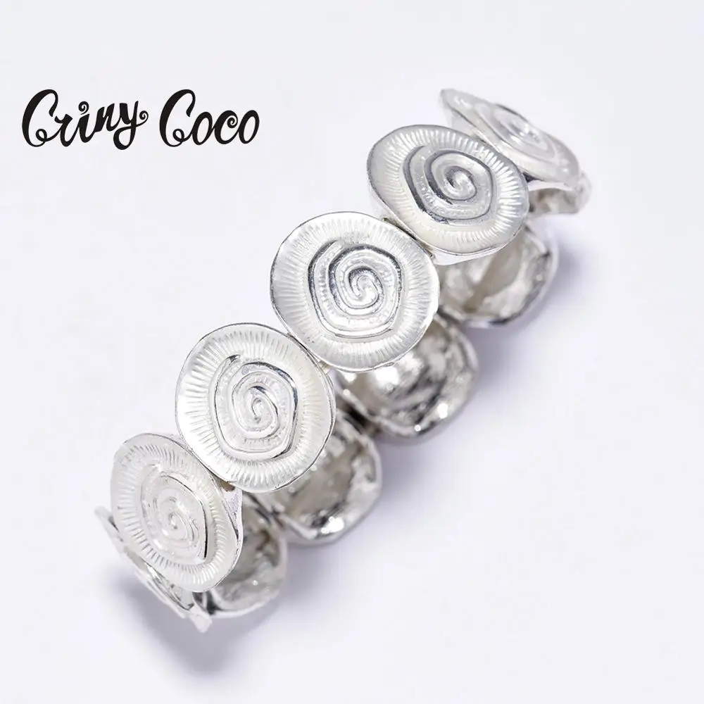 Женский браслет с геометрическим рисунком Cring Coco Серебристый Регулируемый