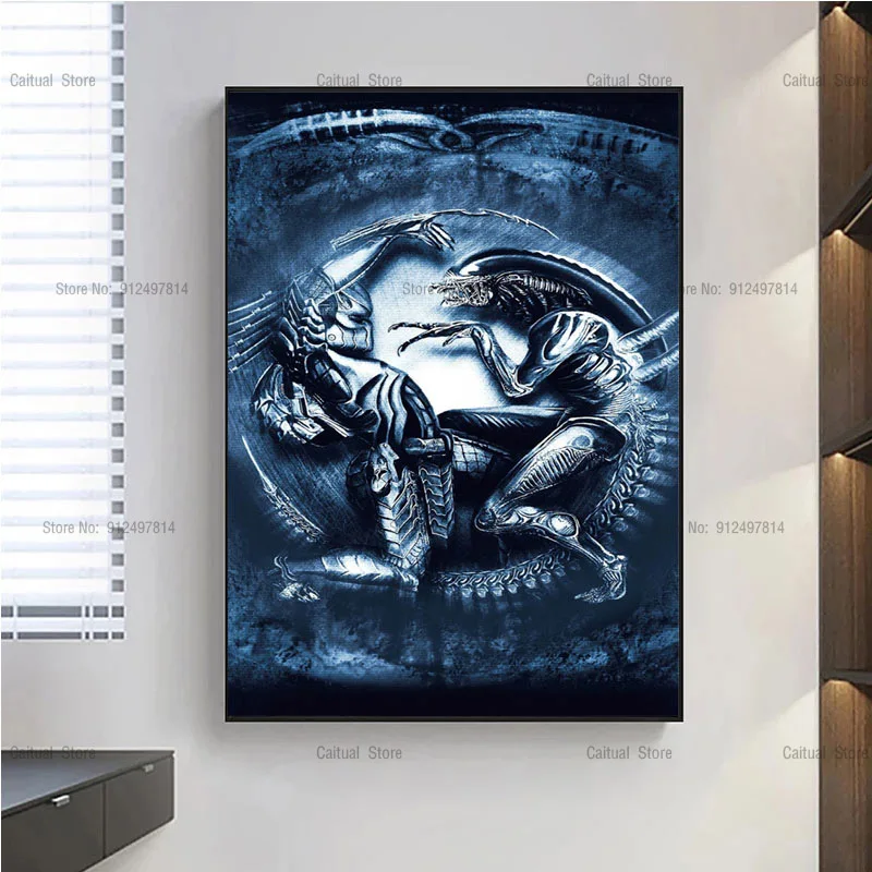 Винтажный инопланетянин против хищника классический Ужасный фильм HD плакаты и