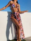 Женский купальник бикини, комплект из 3 предметов, Бразильский купальный костюм с леопардовой подкладкой, стринги, женский купальник 2021