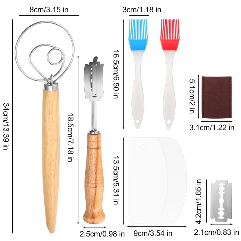 Горячая Распродажа датский венчик для теста ручная работа хлеб хромой с защитной