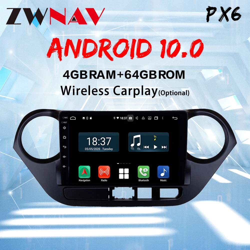 ZWNAV Android 10 PX6 DSP CARPLAY для HYUNDAI i10 2014 2015 2016 2017 мультимедийный стерео автомобильный