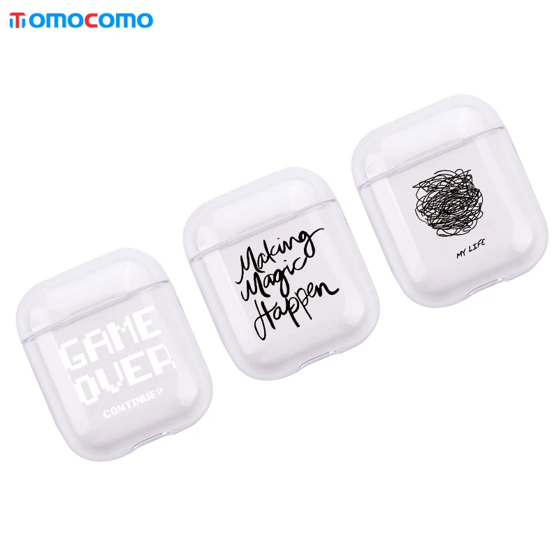 Прозрачный защитный жесткий чехол для беспроводных наушников iPhone AirPods 1 2 Pro