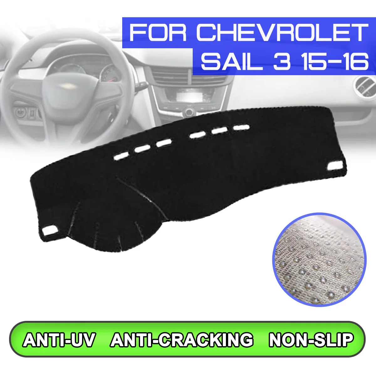 

Коврик для приборной панели автомобиля, нескользящий коврик для приборной панели с защитой от УФ-лучей для Chevrolet Sail 3 2015 2016