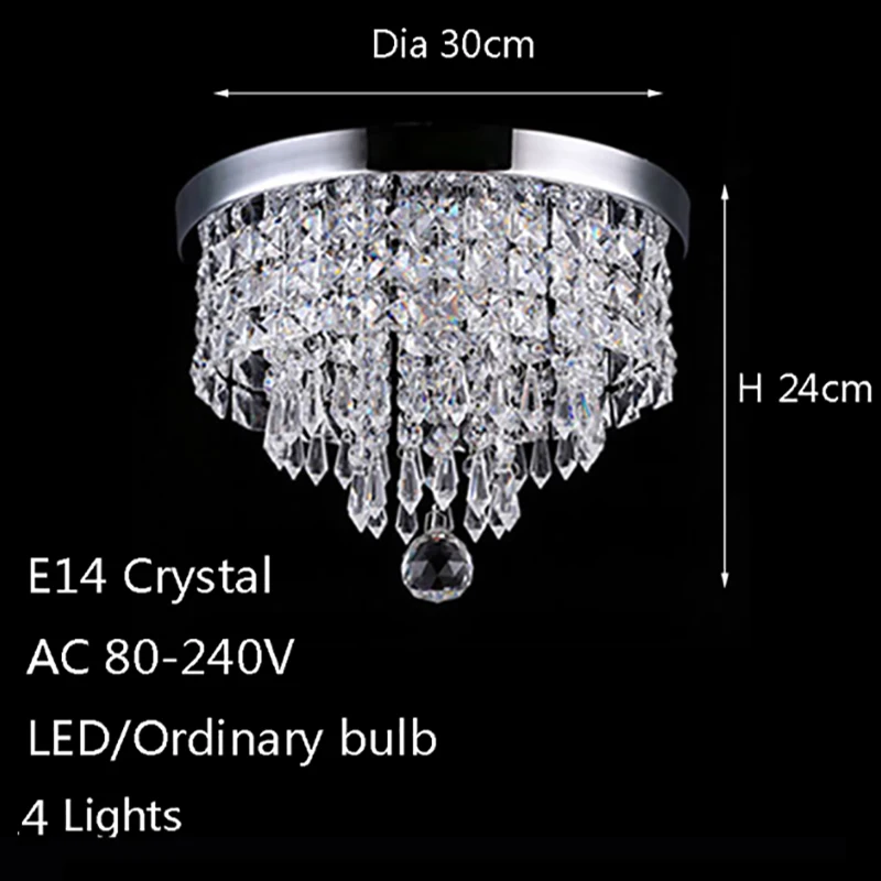 Современный хрустальный простой светильник потолочный Plafonnier E14 светодиодный