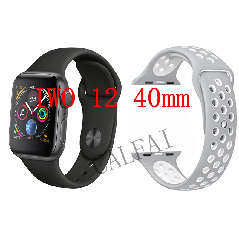 IWO 12 40 мм смарт часы серии 5 1:1 Смарт часы 30+ watchfaces с Siri ЭКГ протектор чехол PK iwo 9 8 10 - Цвет: Зеленый