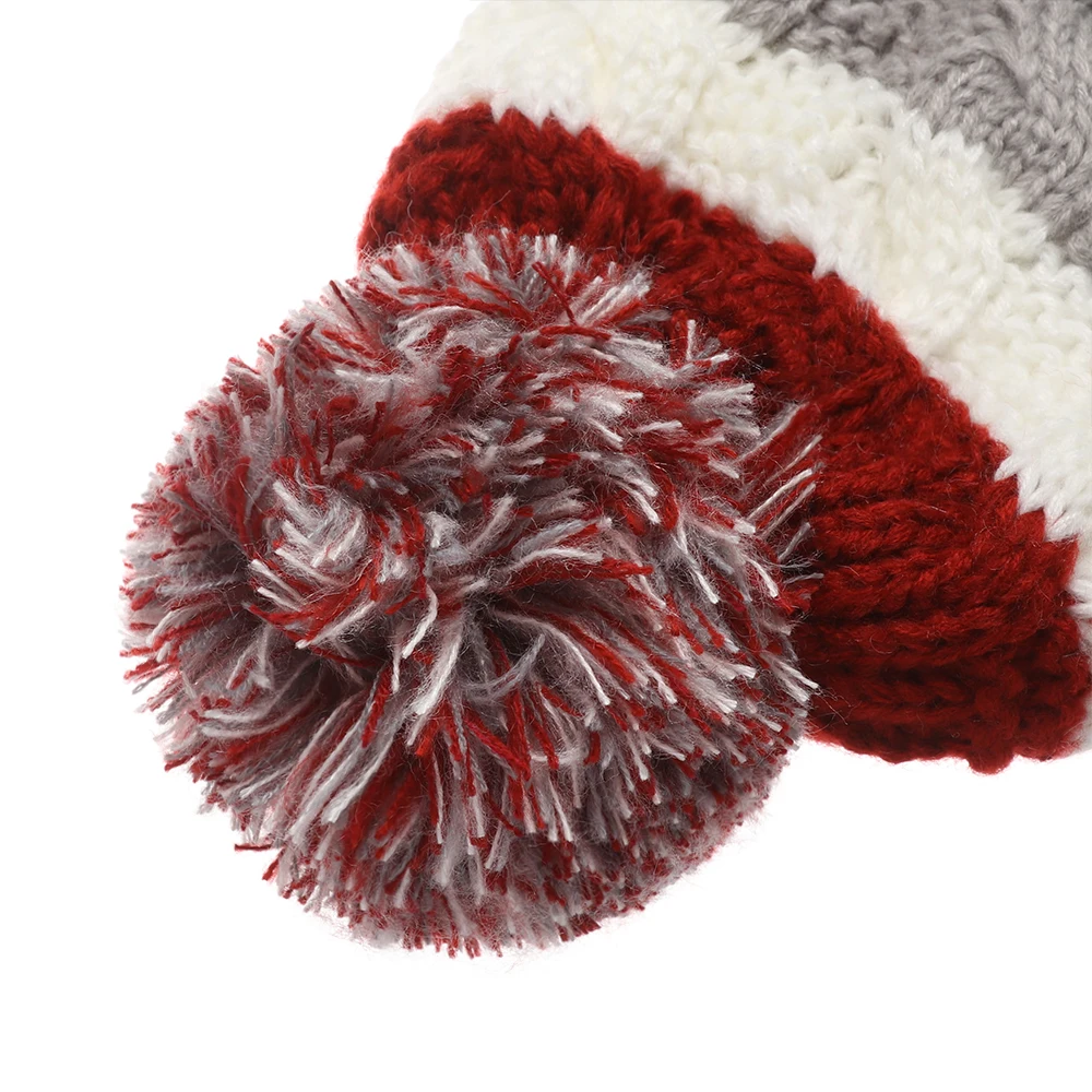 

Baby Girl Hat Scarf Sets Knitted Cap Suit Pompon Hats Striped Woolen Caps children's winter hat Windproof Girl Boy Children Gift