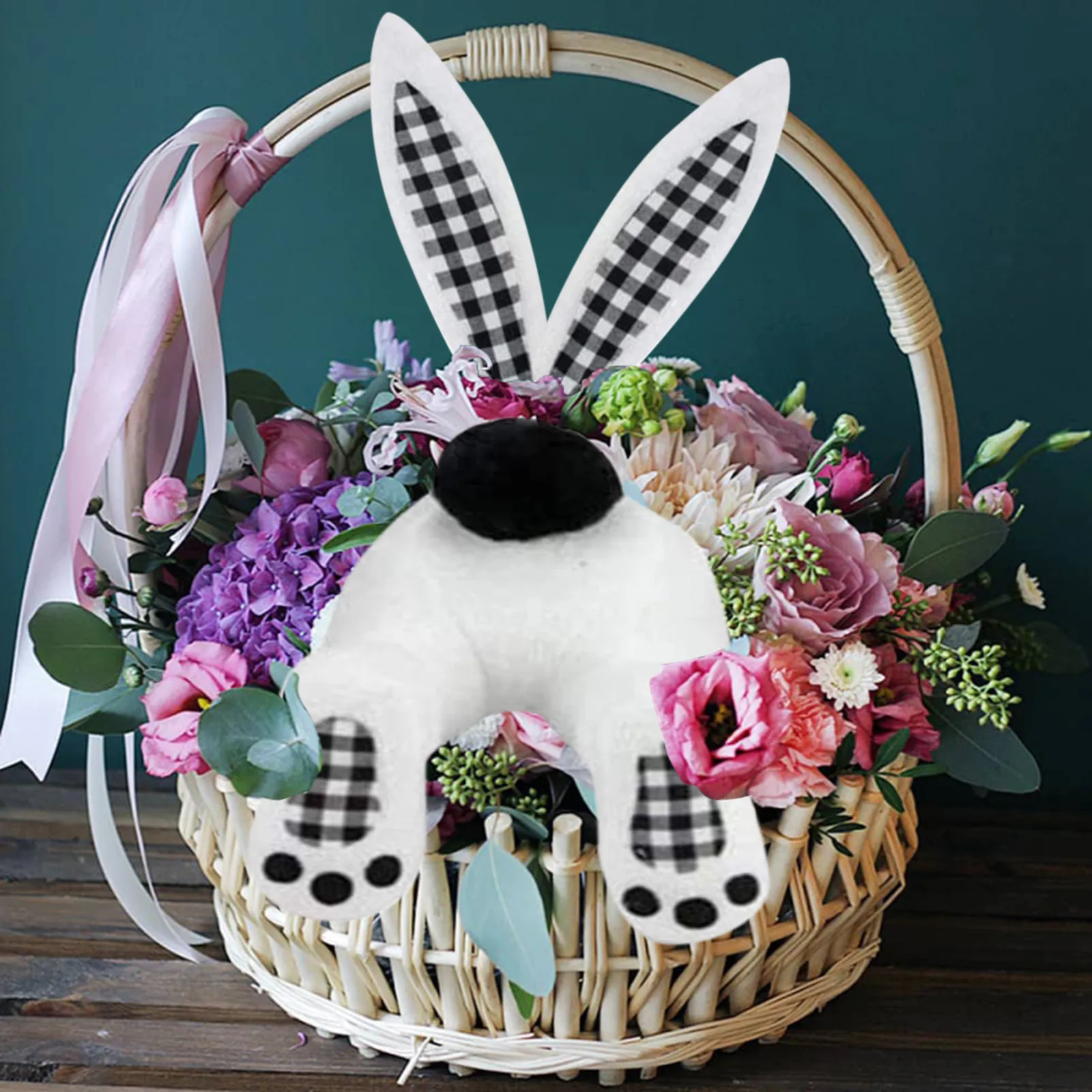 

Easter Thief Bunny Butt With Ears Cartoon Bunny Shape Cute Decoration Ornaments Front Door Home Room Garden Decoration D4