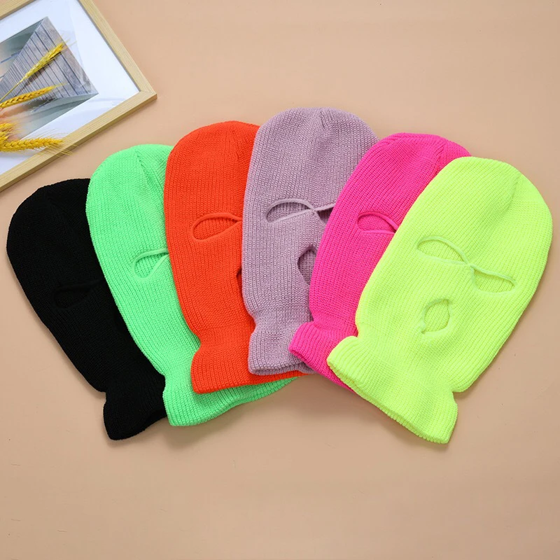 

Full Face Cover Mask Three 3 Hole Balaclava Knit Hat Army Tactical CS Winter Ski Cycling Mask Beanie Hat Scarf Warm Face Masks
