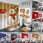 Комплект штор для душа с рождественским снеговиком, водонепроницаемые Нескользящие коврики, коврики для ванной, чехол на сиденье унитаза, украшения для ванной комнаты