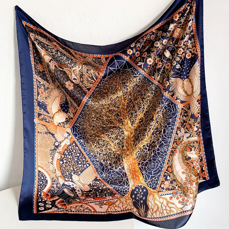 

2021 Luxury Brand Wild Autumn New Lady Silk Scarf Fashion Print Shawl Sunscreen chiffon hijab pashmina scarves women poncho