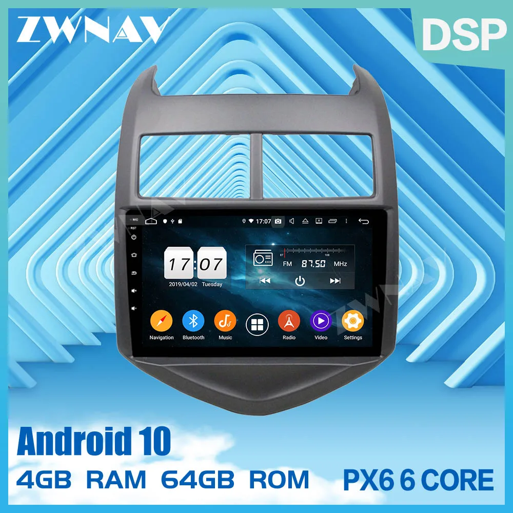 Автомобильный мультимедийный видеоплеер PX6 Android 10 0 gps навигатор экран для Chevrolet Aveo