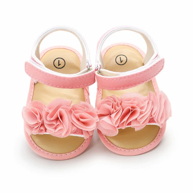 Baby Shoes Sandals Girl Summer Flat White Flower Princess Newborn Toddler Infant Elegant Pink Cute Prewalkers 0-18M |