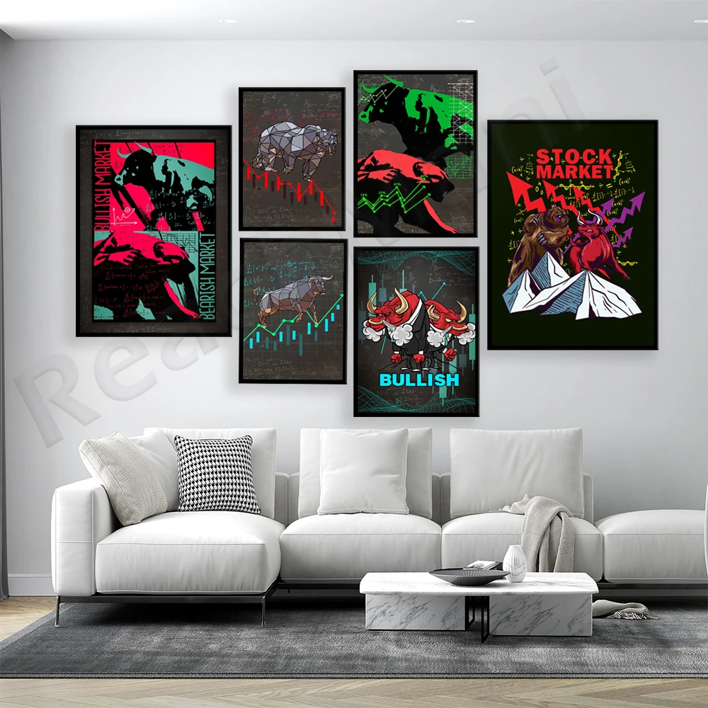 

Художественный постер и печать с цитатами о биткоине быка, современный офис, домашний декор, Стоковая торговля, Настенная Картина на холсте