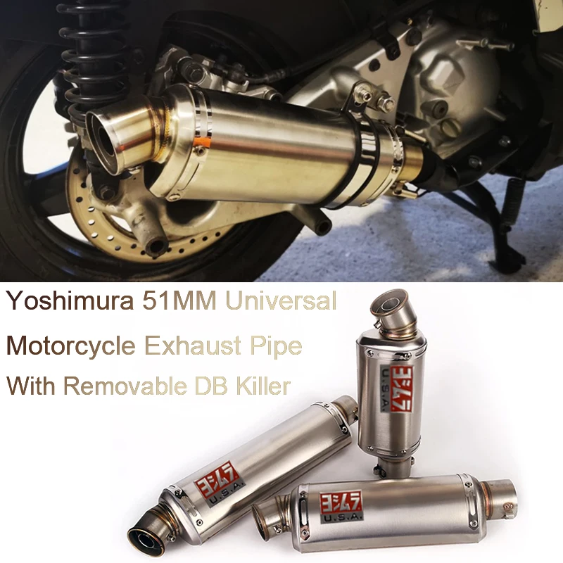 

38-51mm Inner Universal Motorcycle Yoshimura Exhaust Pipe Modified Mufflers with Removable DB Killer Escape Moto silencer