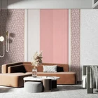 Минималистичные Розовые Обои Abstact с геометрическим узором для гостиной, девушек, спальни, украшение на стену, фотообои, 3D обои