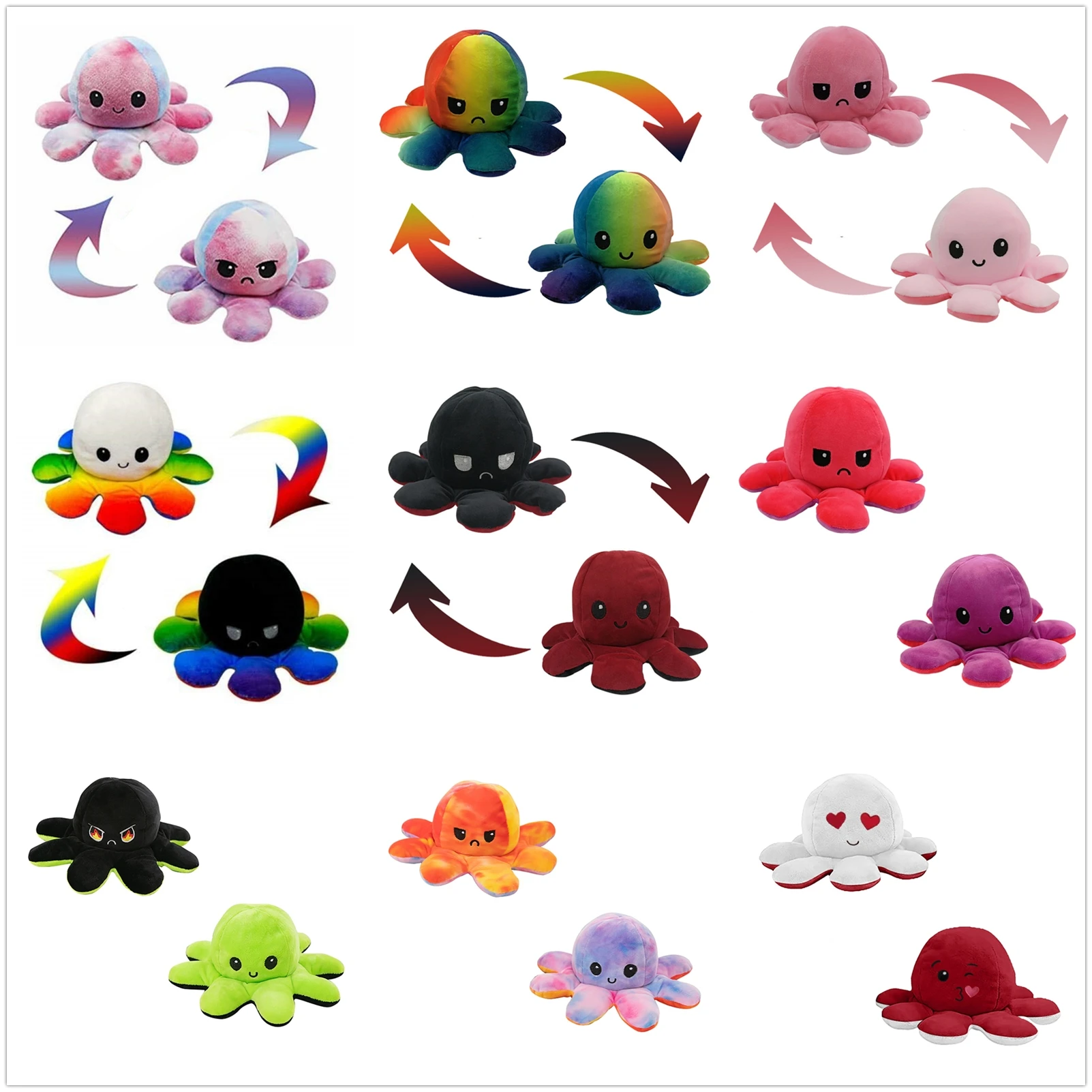 

Кукла Мягкая эмоциональная новинка плюшевые товары флип-товары для дома Мягкие флип-товары Двусторонняя домашняя игрушка для детей пулпо-О...