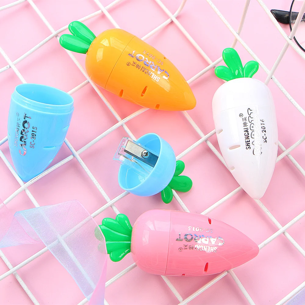 1 шт. Kawaii морковь Пластиковая точилка для карандашей школьные канцелярские