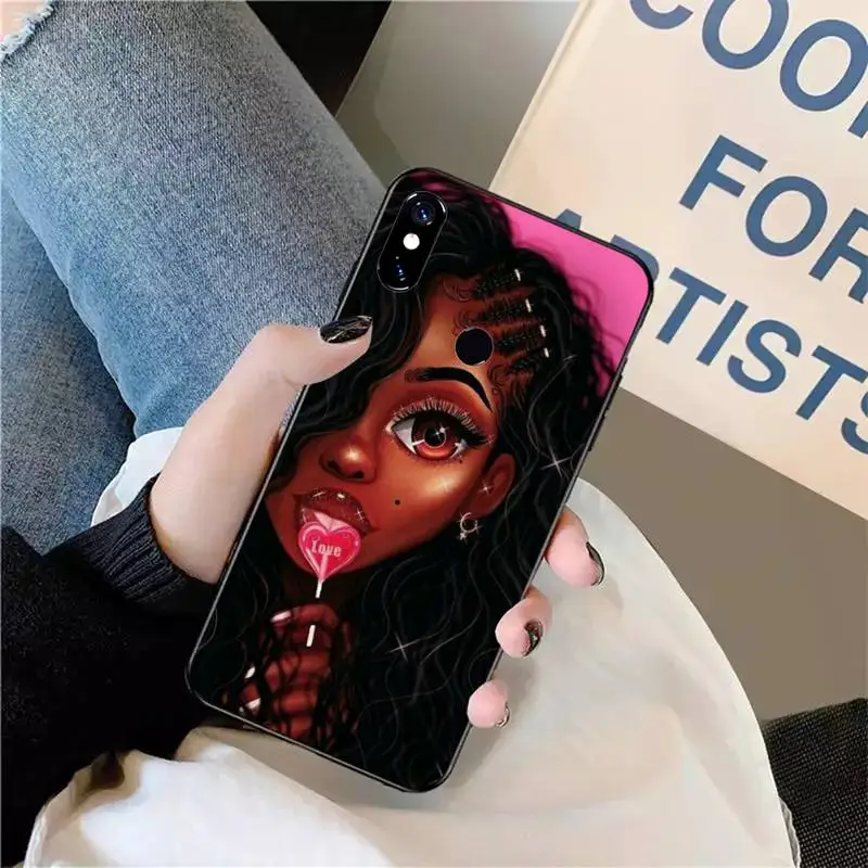 

Fashion Black Girls sexy Phone Case For Xiaomi Redmi 7 9t a3 9se k20 mi8 max3 lite 9 note 8 9s 10 pro
