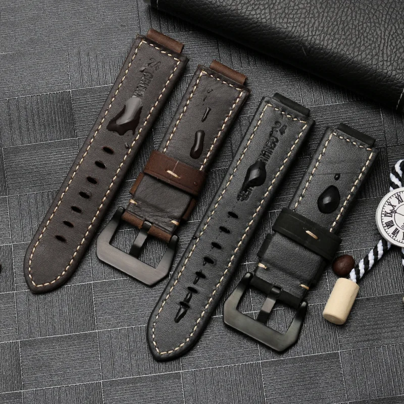 Nubuck Genuine leather watch strap for timex watch T2N721 T2N720 739 TW2T6300 band 24*16mm watchband with Screw and tools