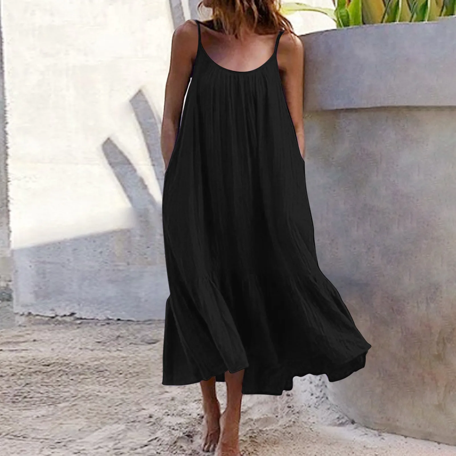 

3#Summer dress Women Tropical Solid Halter Backless Maxi Dress Sexy Sleeveless Beach Dress plus size elegant dress vestidos