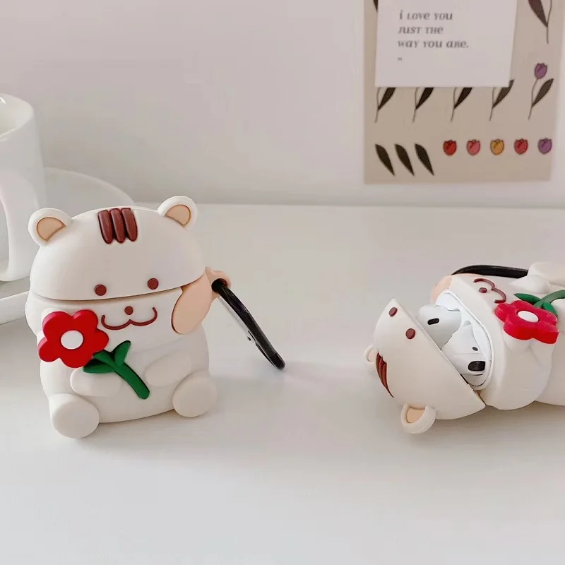 Мягкий силиконовый чехол для наушников Airpods1/2 Pro с 3D рисунком улыбающегося