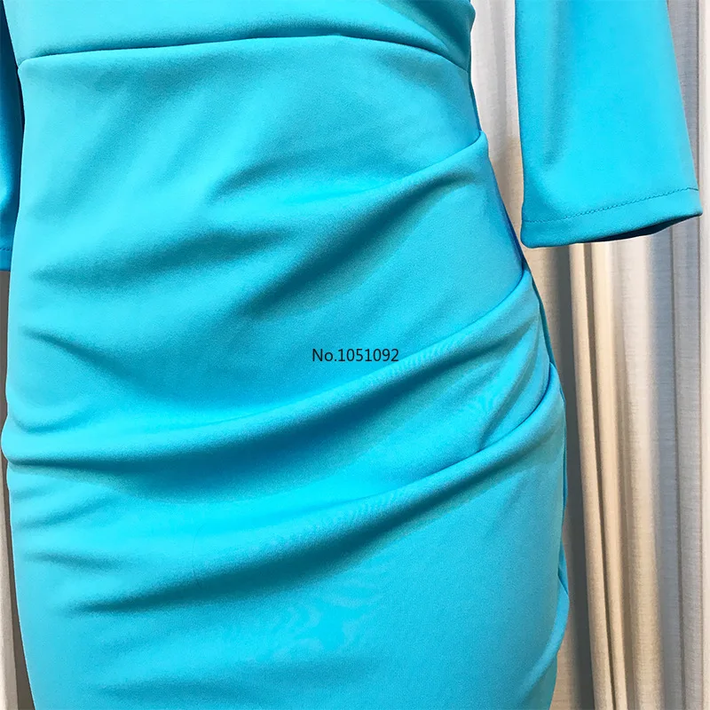 Женское элегантное облегающее платье v-образный вырез рукав три четверти