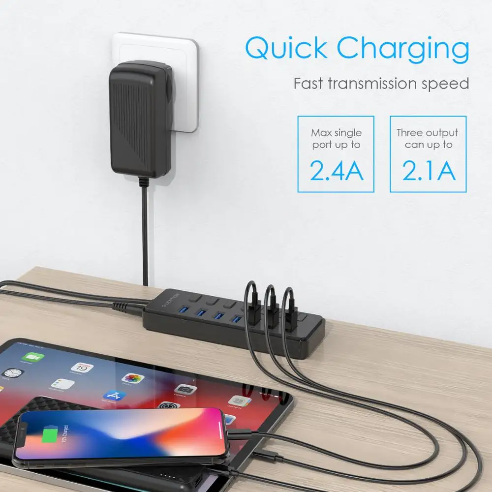 USB-концентратор с питанием 7-портовый 3.0 4-портовым USB-концентратором +3 USB-порт