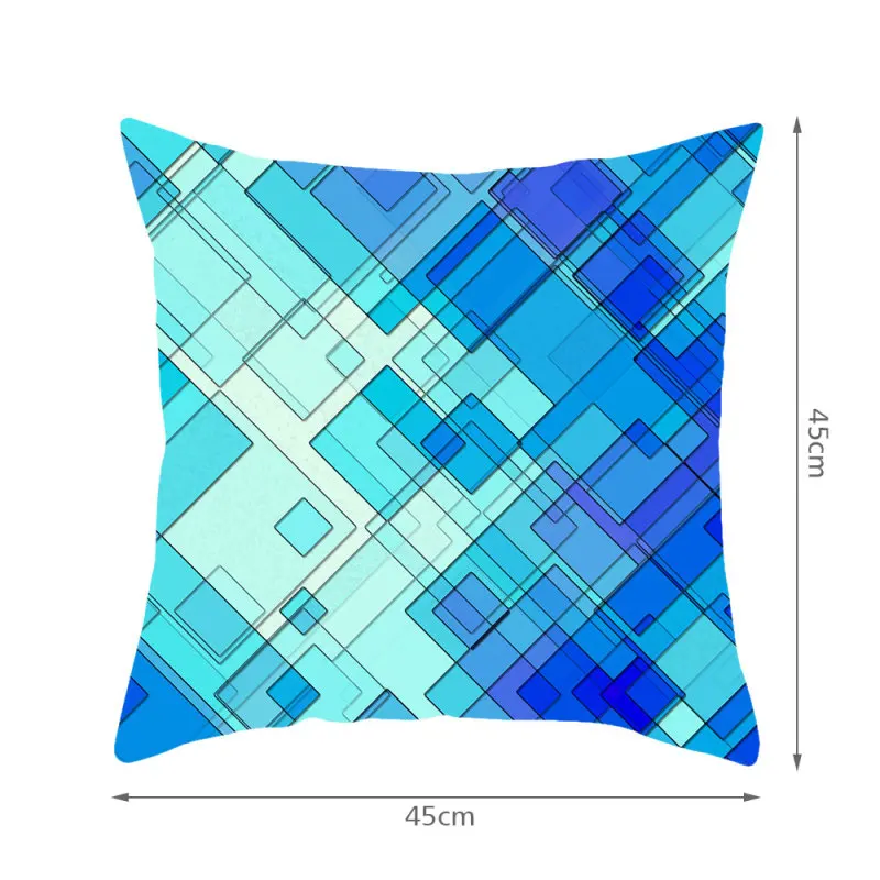 

Pillows Case Blue Irregular Geometric Triangle Peach Skin Cushion Covers Throw Sofa Bed Decorative Livingroom Winter