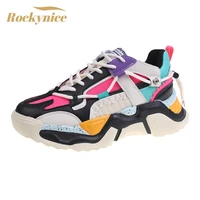 fashion sneakers for women shoes autumn chunky casual shoes breathable leather vulcanized shoes woman platform trainers shoe 4cm