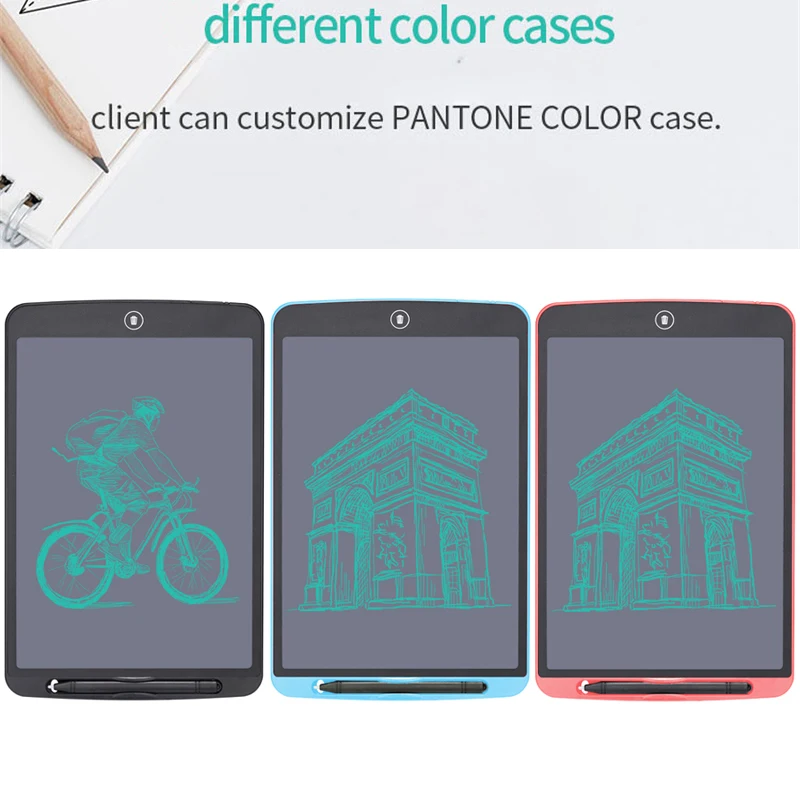 12 ''цифровой ЖК планшет для письма Толстая ручка Поддержка графического